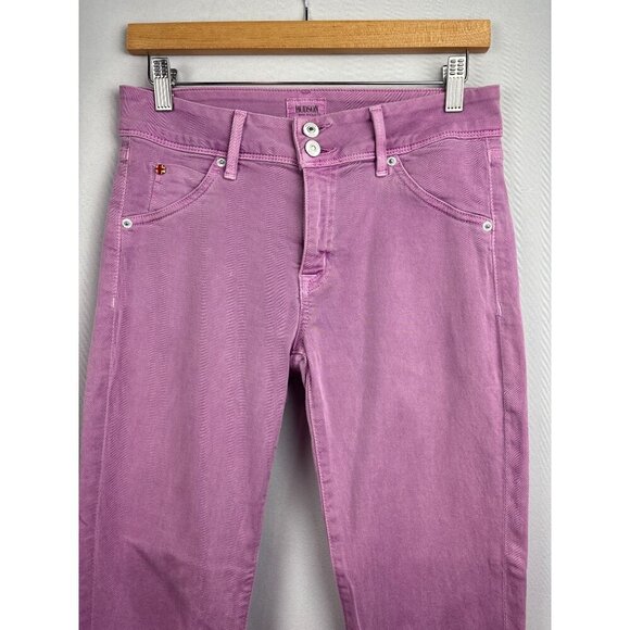 Women’s Hudson Size 28 Pinky Purple Straight Leg Jeans with Logo on Front & Back - Picture 2 of 7